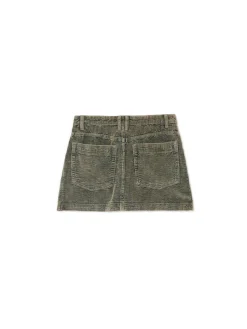 Discount Cropp Sztruksowa spódnica mini zielony