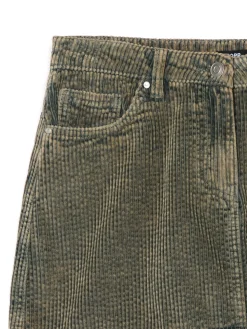 Discount Cropp Sztruksowa spódnica mini zielony