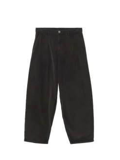Best Cropp Sztruksowe szerokie spodnie chino brązowy