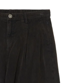 Best Cropp Sztruksowe szerokie spodnie chino brązowy