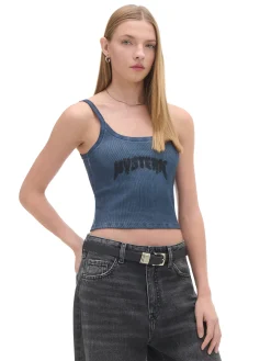 Clearance Cropp Top z napisem niebieski