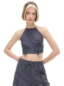 Fashion Cropp Top z regulacją fioletowy