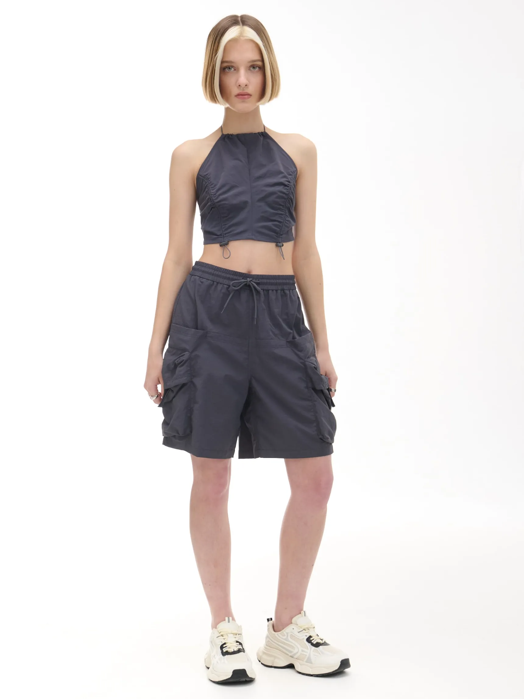 Fashion Cropp Top z regulacją fioletowy