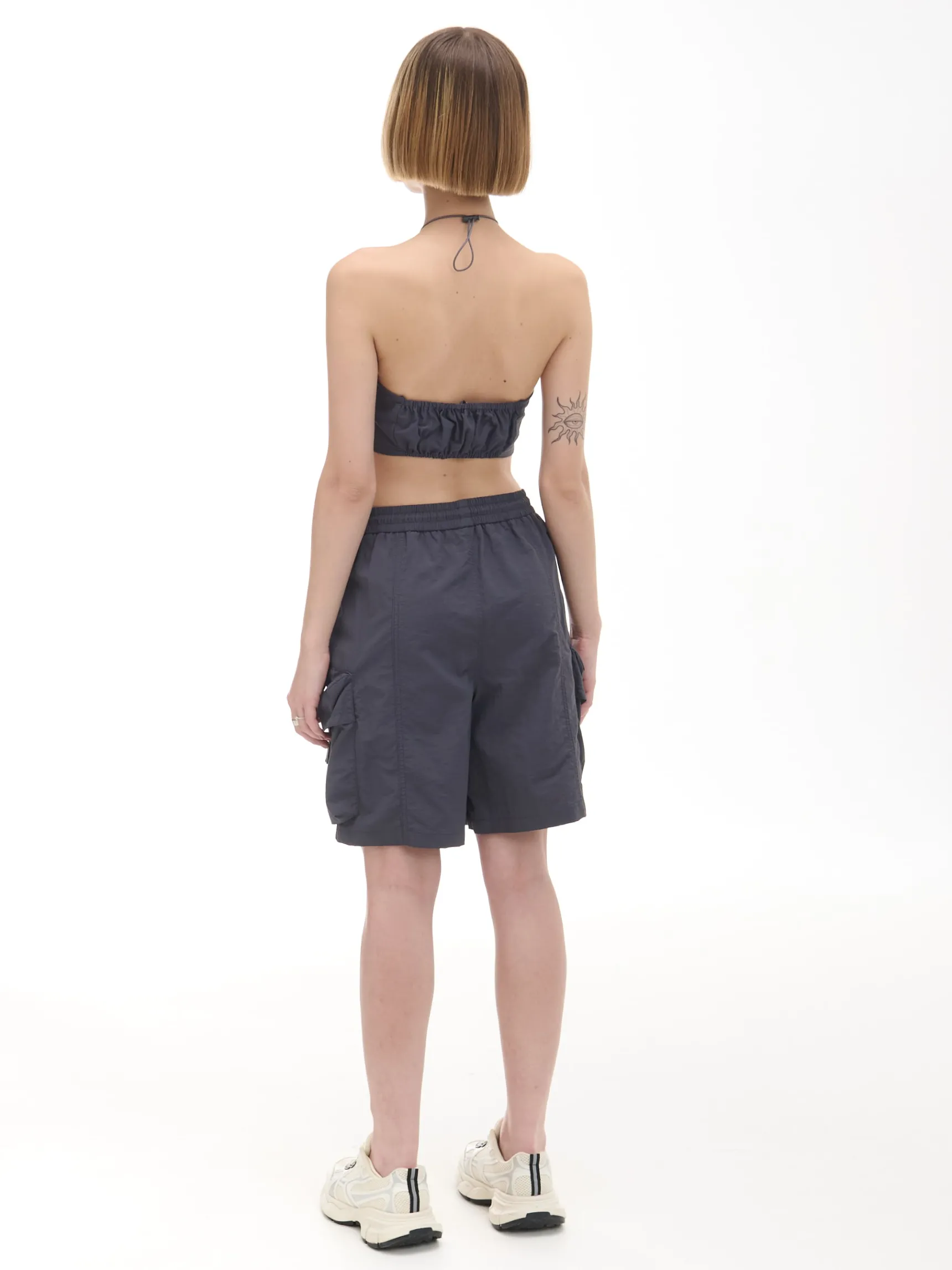 Fashion Cropp Top z regulacją fioletowy
