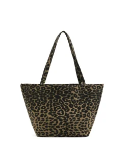 Outlet Cropp Torba shopper w panterkę brązowy