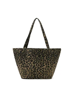 Outlet Cropp Torba shopper w panterkę brązowy