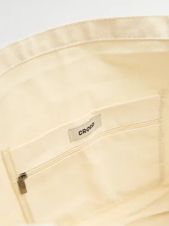 Discount Cropp Torba shopper z ozdobnym napisem kremowy
