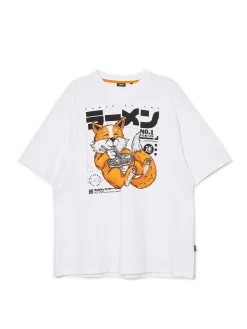 Fashion Cropp T-shirt comfort z nadrukiem biały