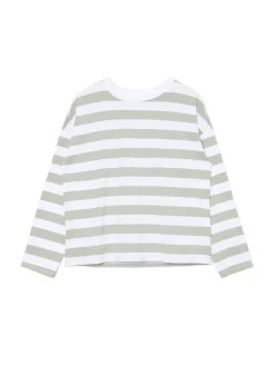 Clearance Cropp T-shirt longsleeve w paski UNISEX zielony