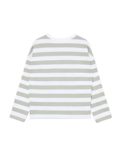 Clearance Cropp T-shirt longsleeve w paski UNISEX zielony
