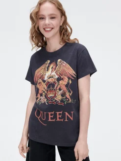 Clearance Cropp T-shirt oversize Queen szary