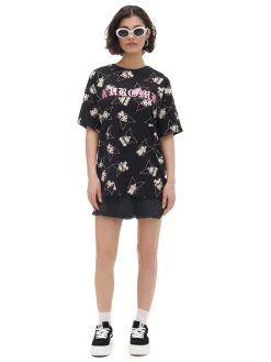Fashion Cropp T-shirt oversize z nadrukiem Kuromi czarny
