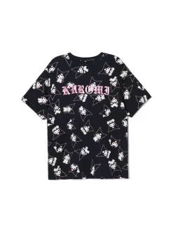 Fashion Cropp T-shirt oversize z nadrukiem Kuromi czarny