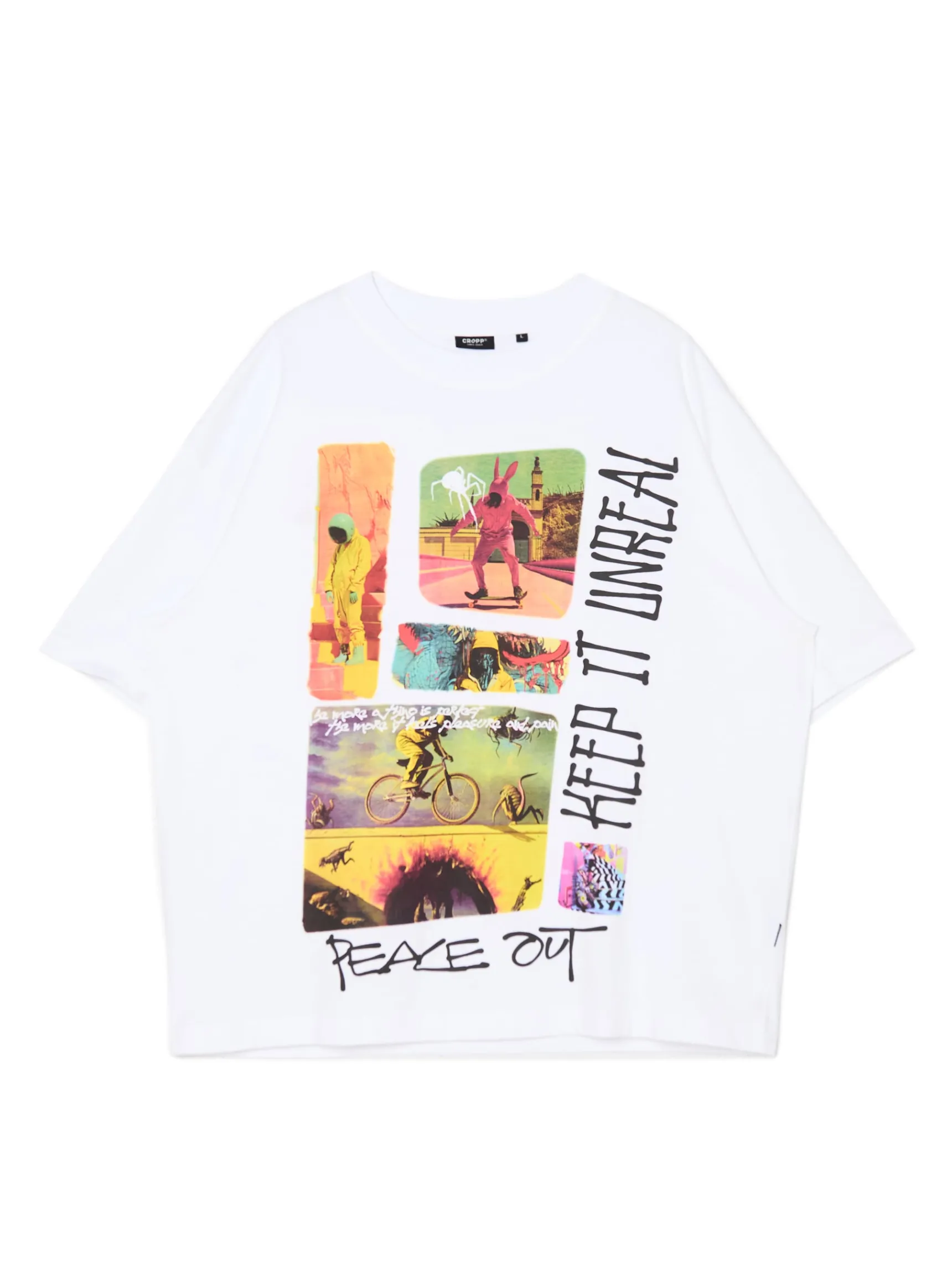 Fashion Cropp T-shirt oversize z nadrukiem biały