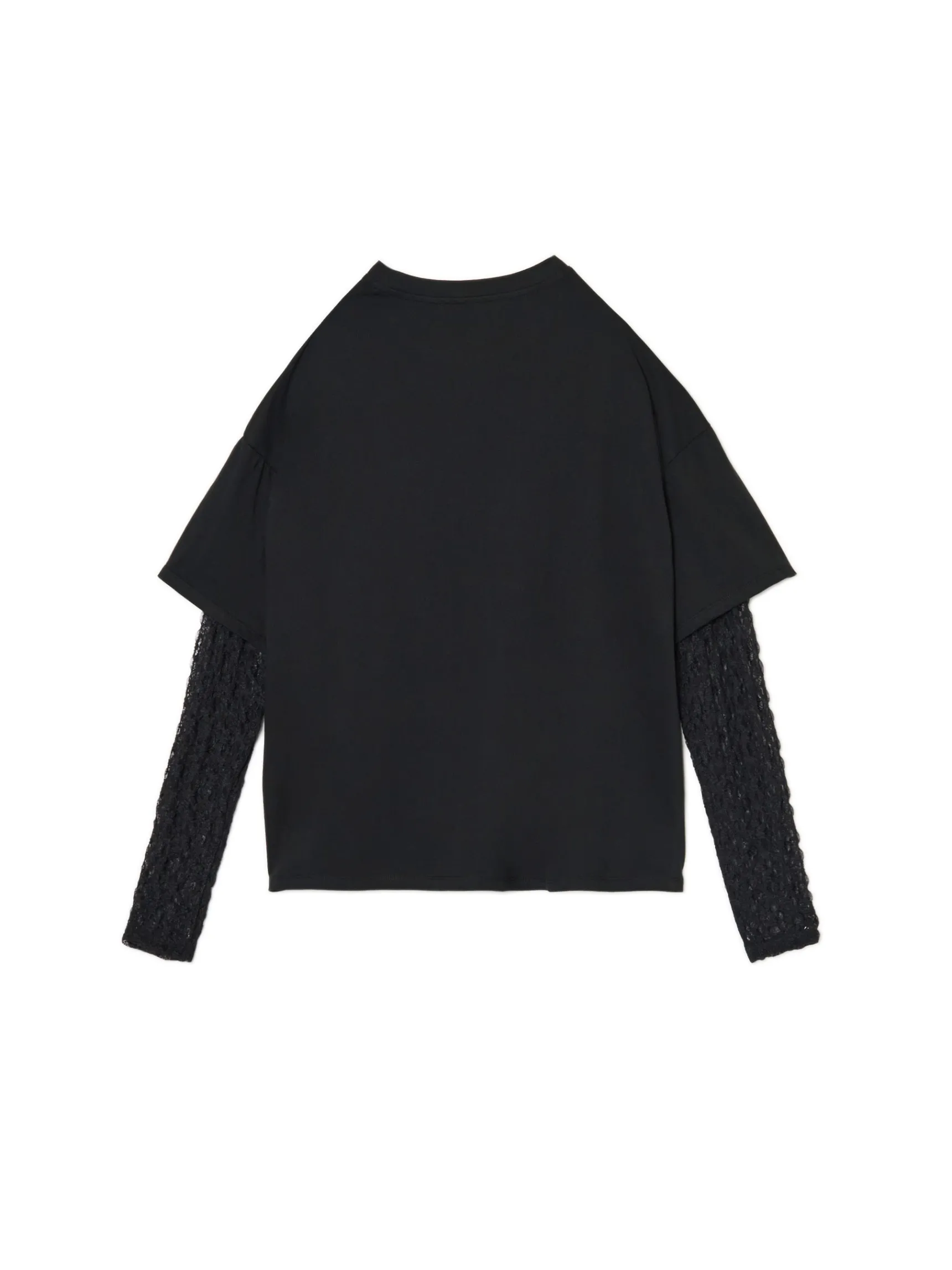 Sale Cropp T-shirt z ażurowymi rękawami czarny