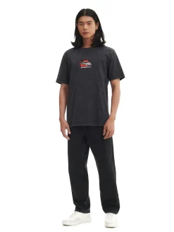 Sale Cropp T-shirt z efektem acid wash czarny
