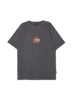 Sale Cropp T-shirt z efektem acid wash czarny
