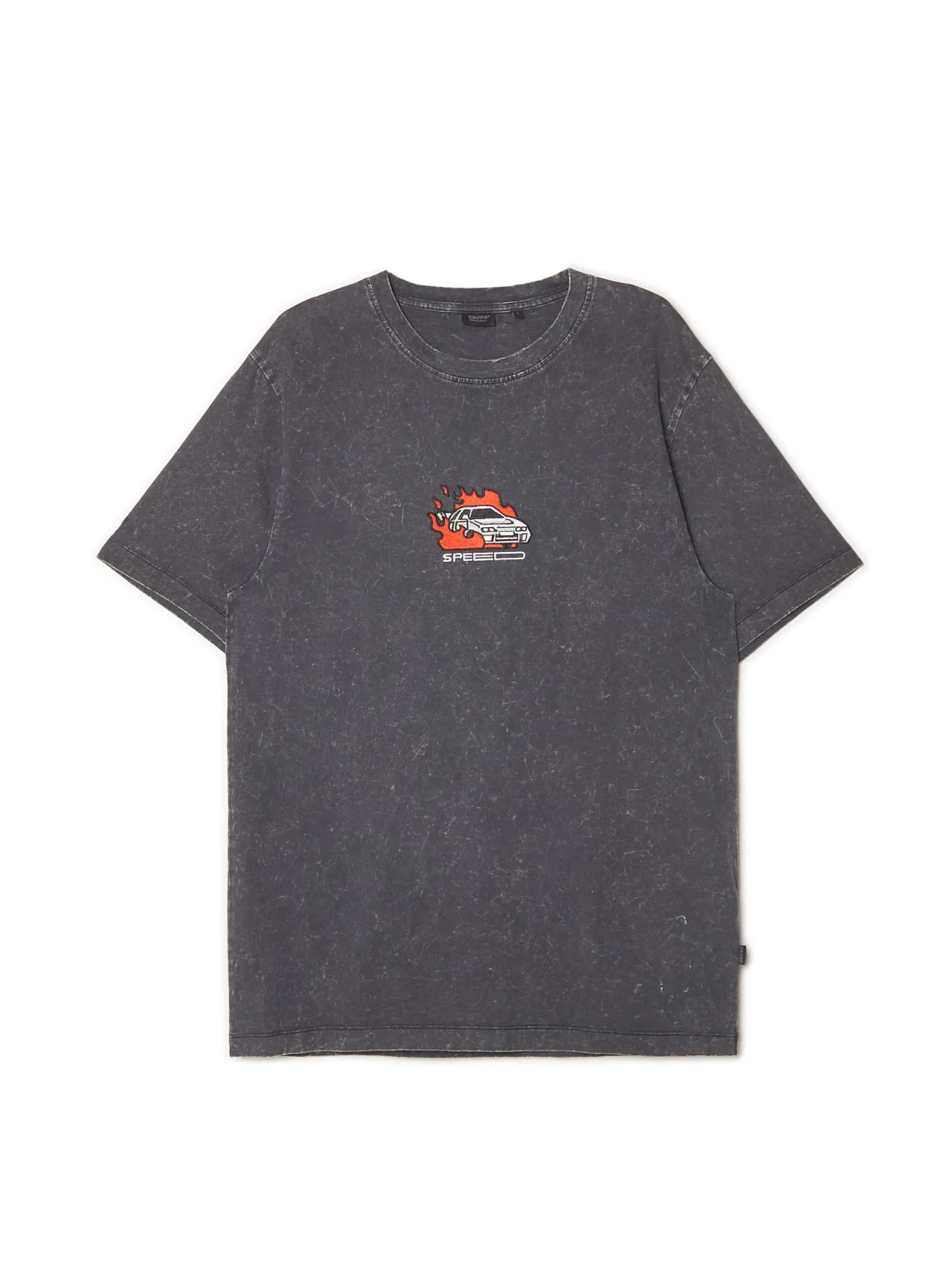 Sale Cropp T-shirt z efektem acid wash czarny