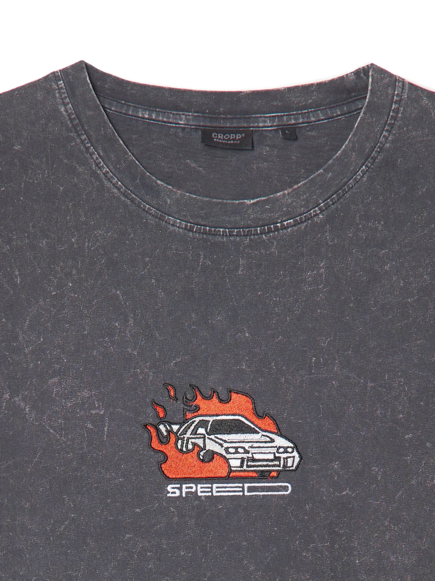 Sale Cropp T-shirt z efektem acid wash czarny