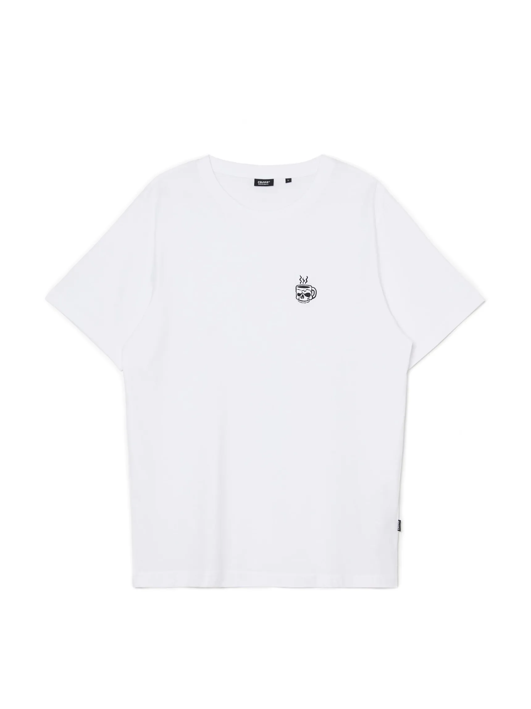 Online Cropp T-shirt z haftem biały