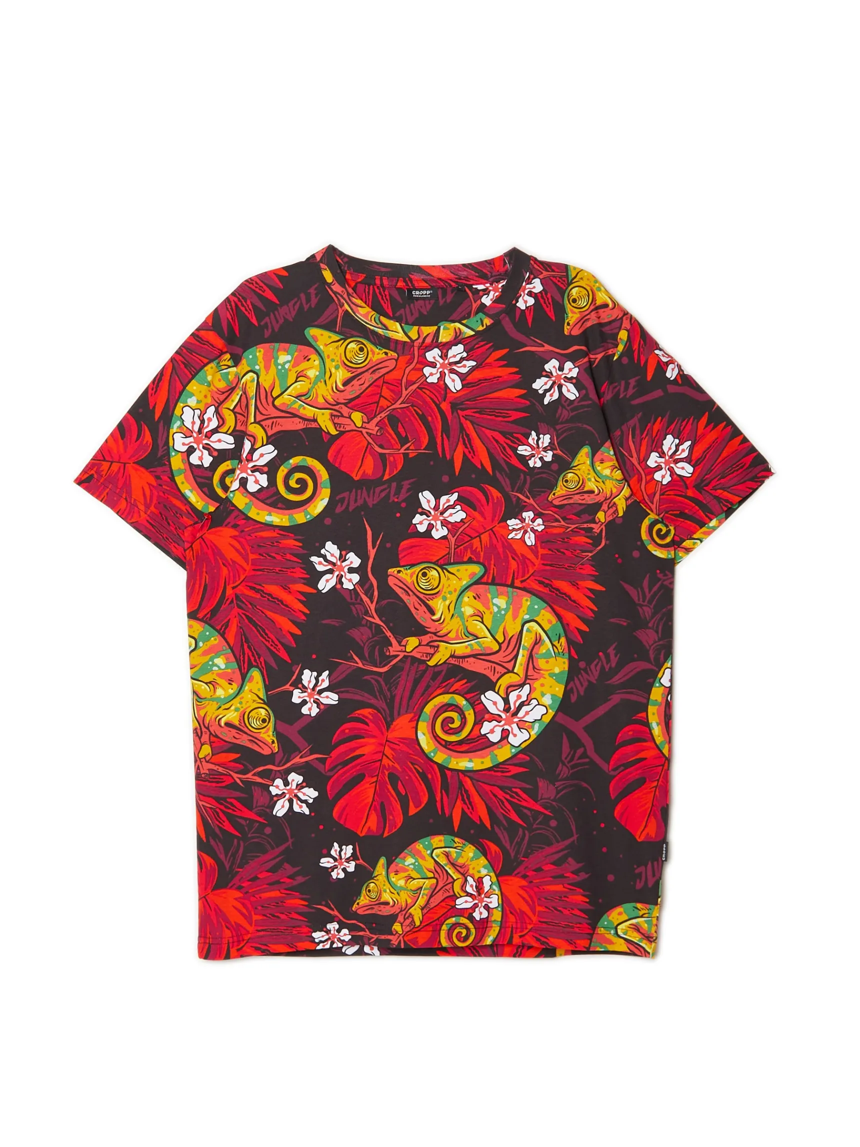 Outlet Cropp T-shirt z kameleonem kasztanowy