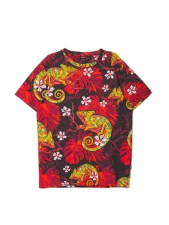 Outlet Cropp T-shirt z kameleonem kasztanowy