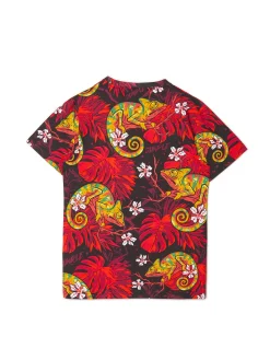 Outlet Cropp T-shirt z kameleonem kasztanowy