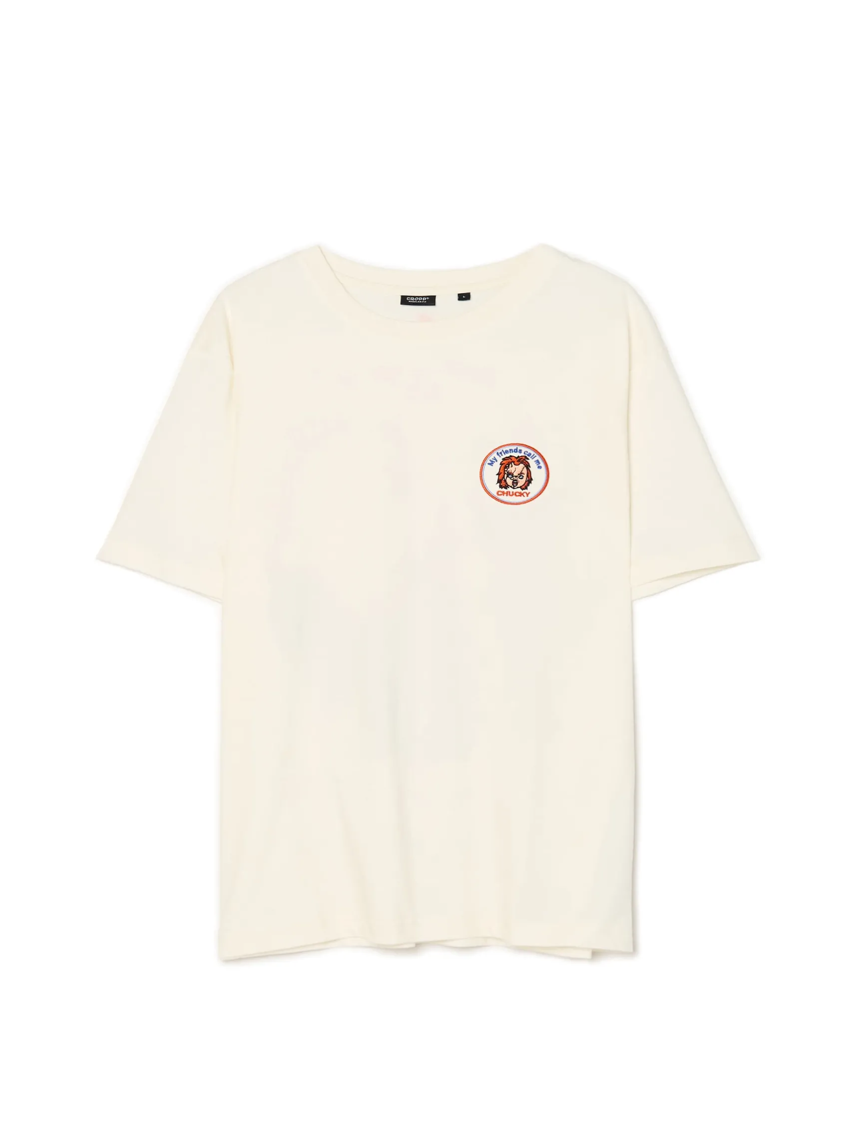 Clearance Cropp T-shirt z nadrukiem Chucky kremowy