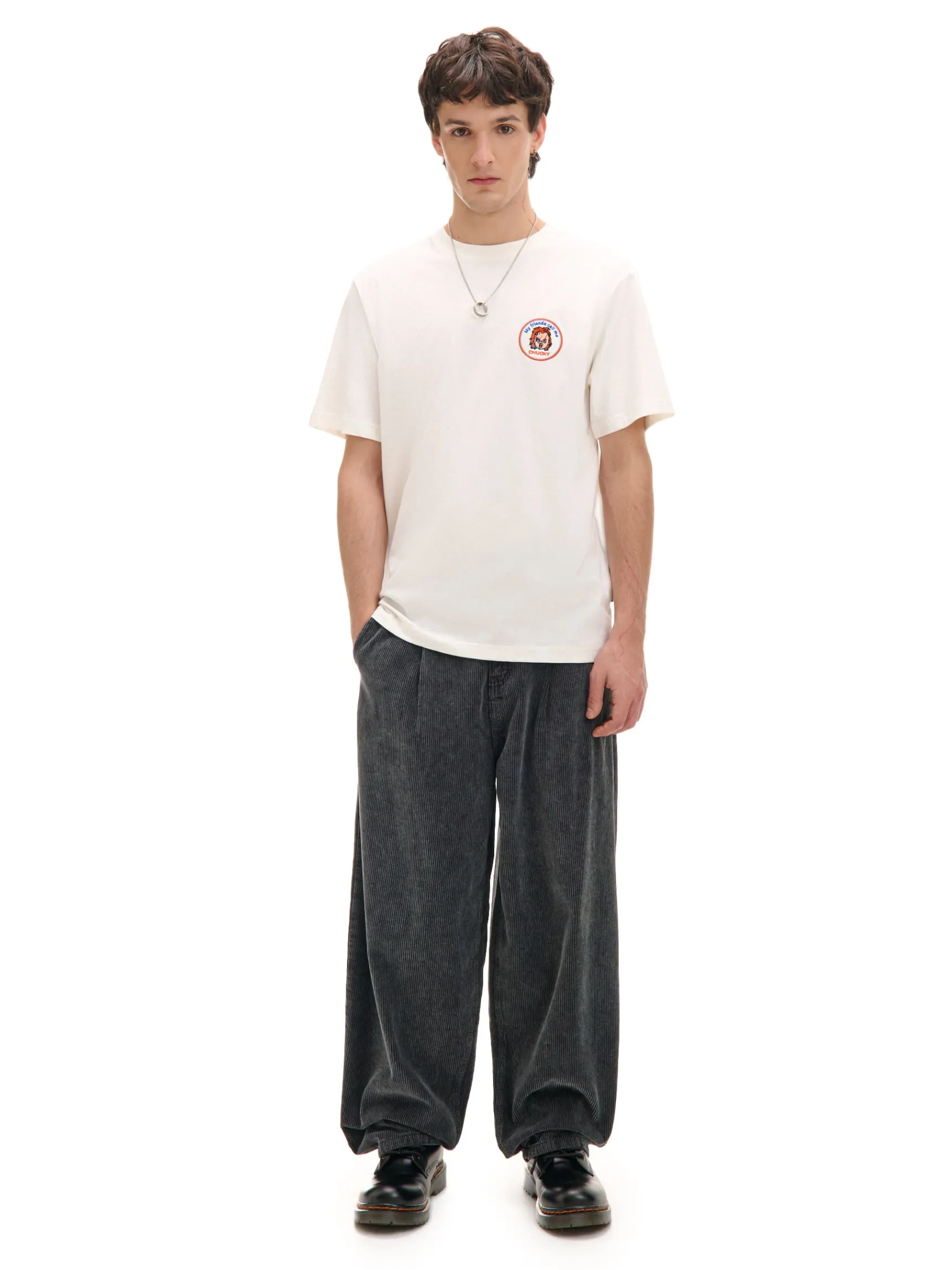 Clearance Cropp T-shirt z nadrukiem Chucky kremowy