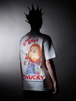 Clearance Cropp T-shirt z nadrukiem Chucky kremowy