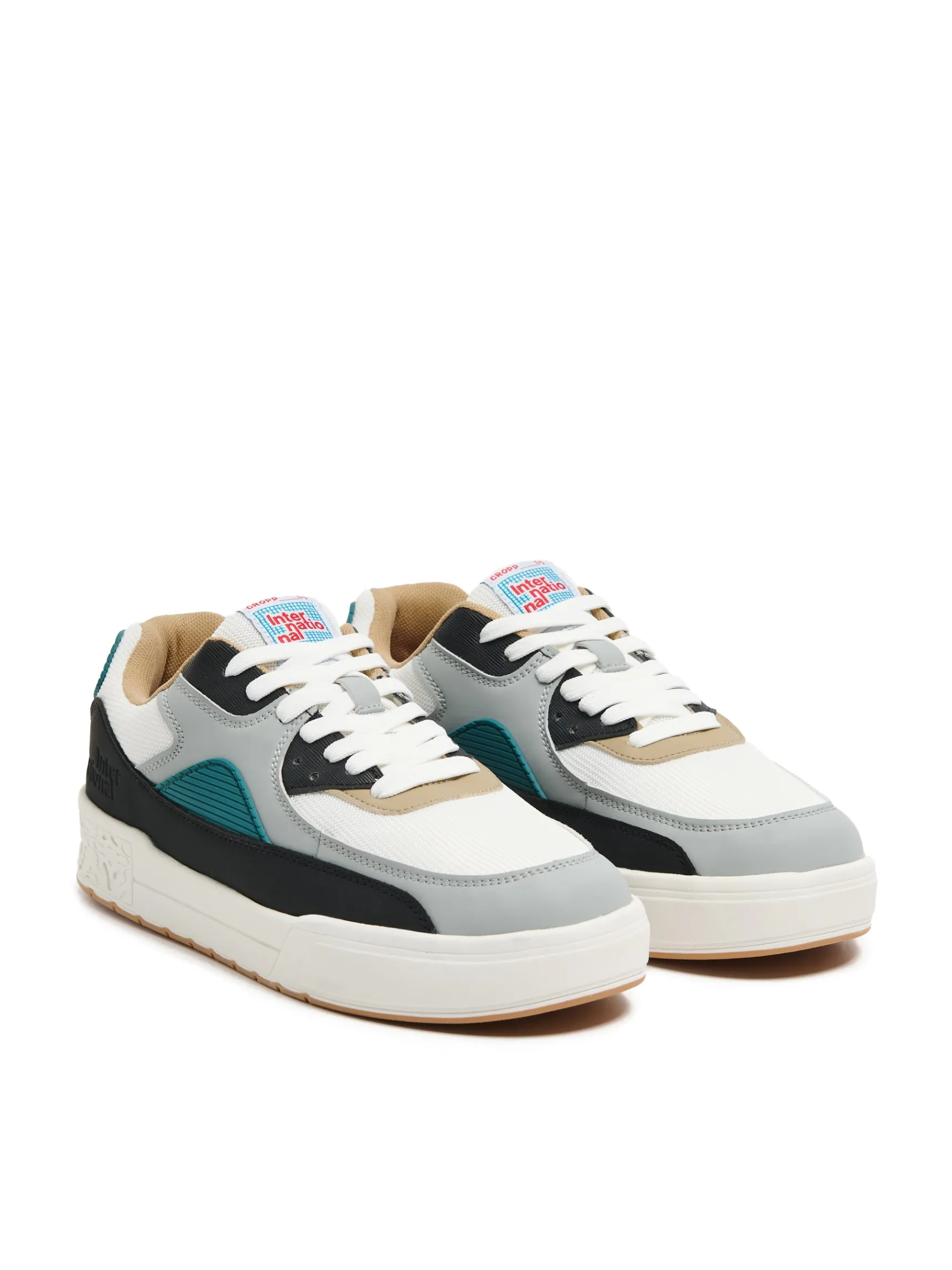 Best Cropp Wielokolorowe sneakersy kremowy