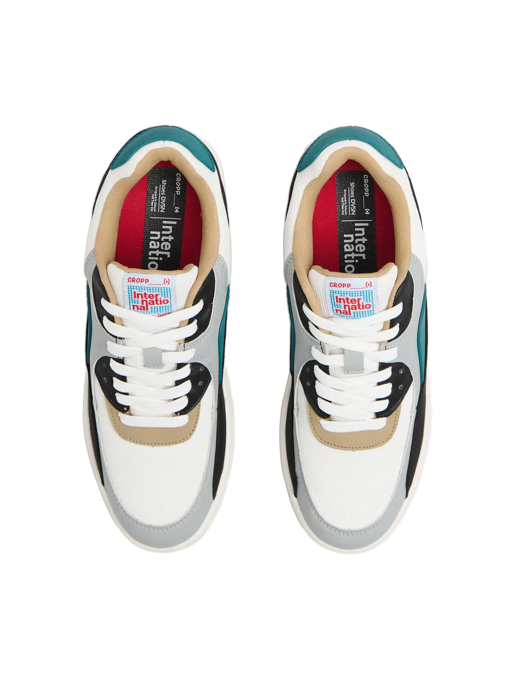 Best Cropp Wielokolorowe sneakersy kremowy