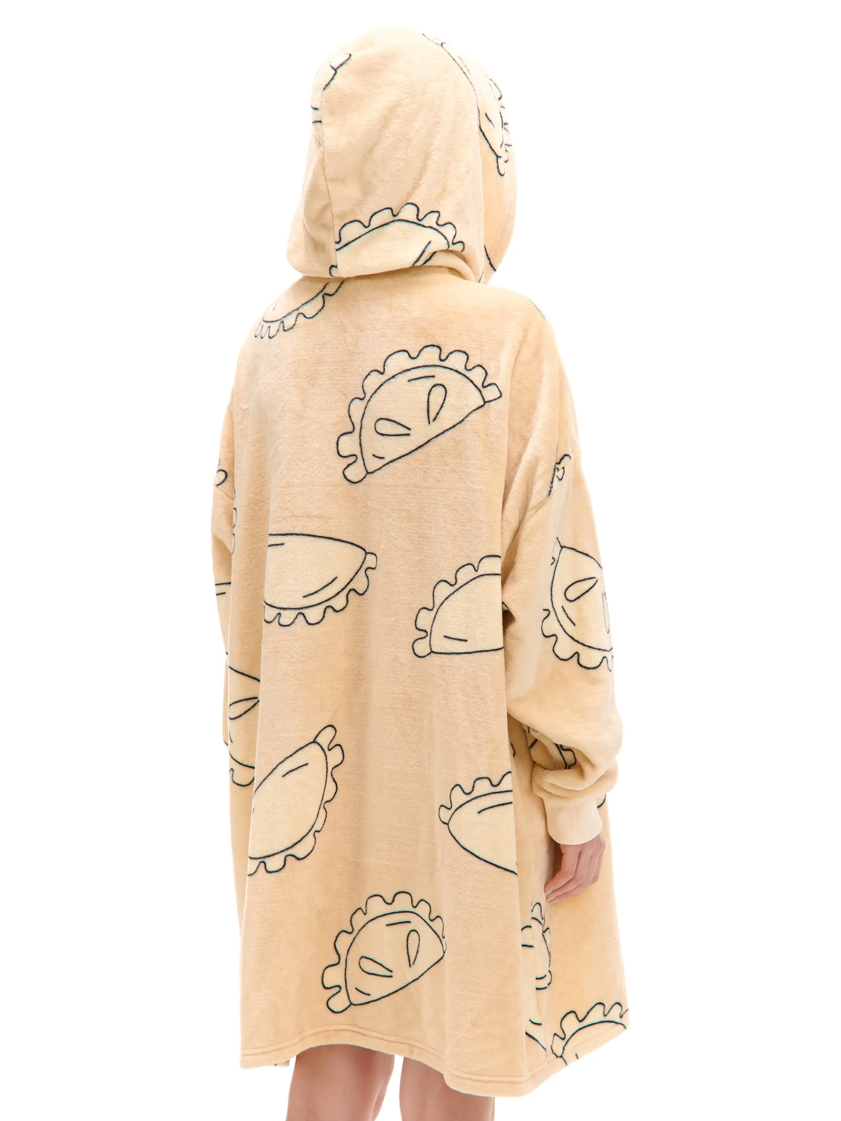 Discount Cropp Świąteczna bluza snuddie w pierogi beżowy