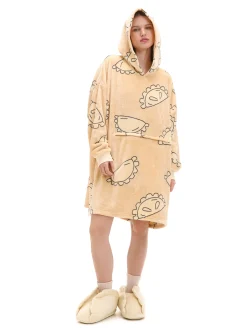 Discount Cropp Świąteczna bluza snuddie w pierogi beżowy