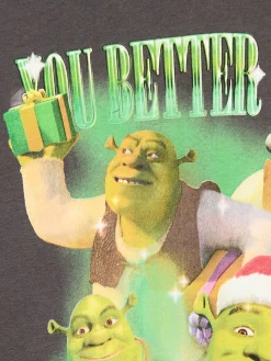 Discount Cropp Świąteczna bluza z kapturem Shrek szary