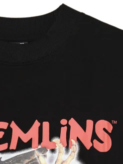 Fashion Cropp Świąteczna czarna koszulka z Gremlinami czarny