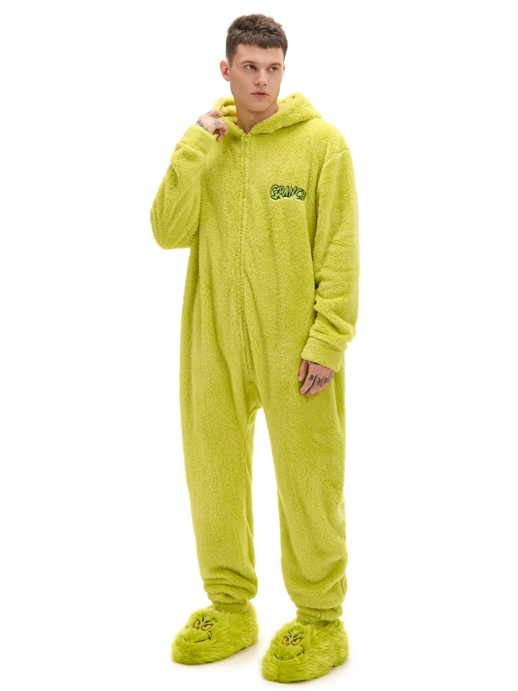 Fashion Cropp Świąteczna piżama onesie Grinch zielony