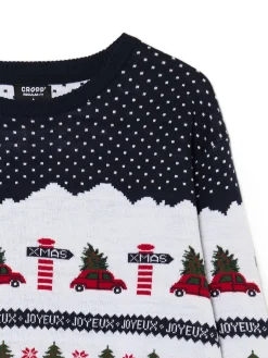 Hot Cropp Świąteczny sweter granatowy