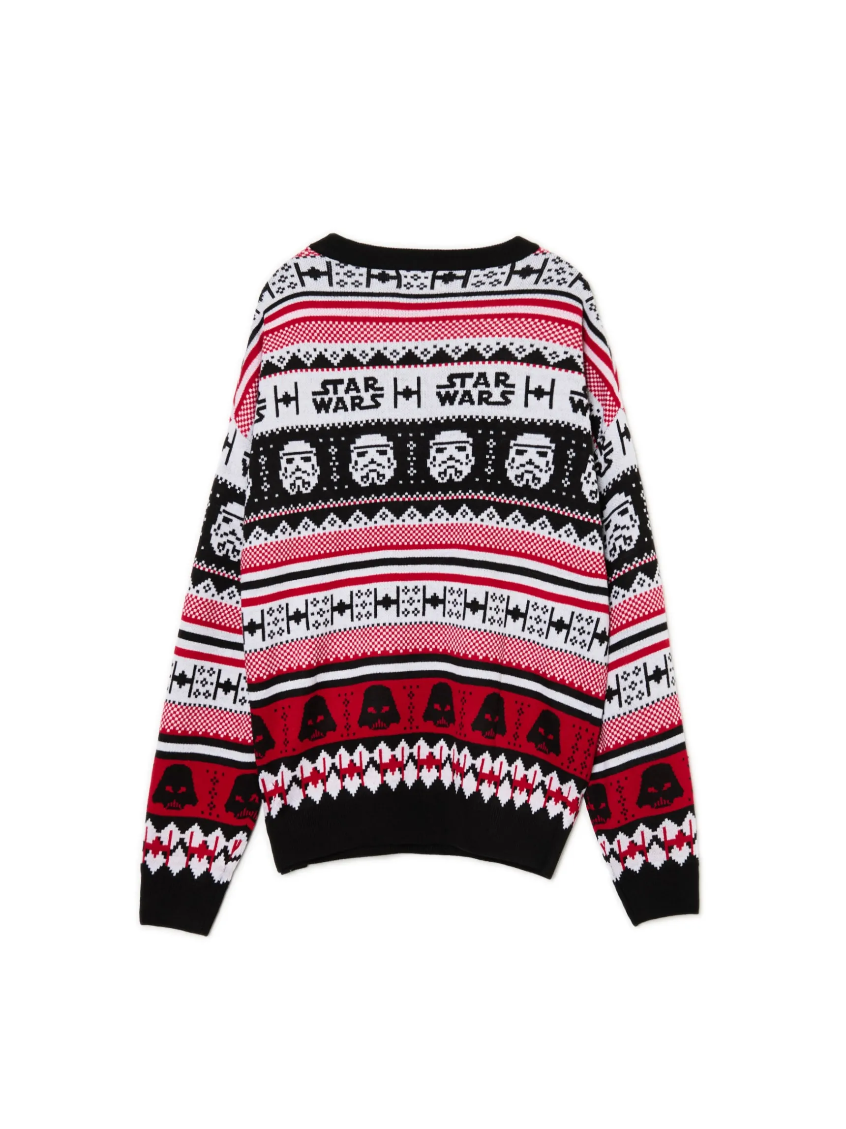 Online Cropp Świąteczny sweter Gwiezdne Wojny czerwony