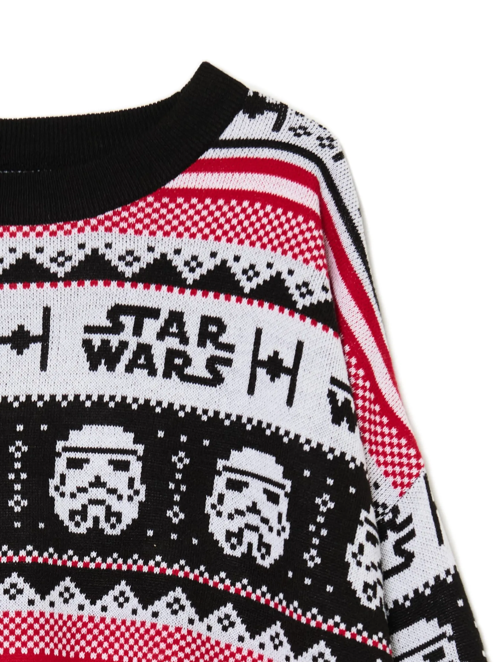 Online Cropp Świąteczny sweter Gwiezdne Wojny czerwony