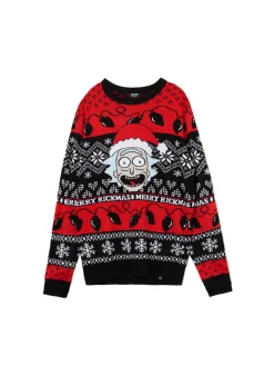 Clearance Cropp Świąteczny sweter Rick and Morty czerwony