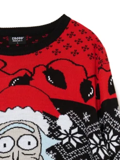 Clearance Cropp Świąteczny sweter Rick and Morty czerwony