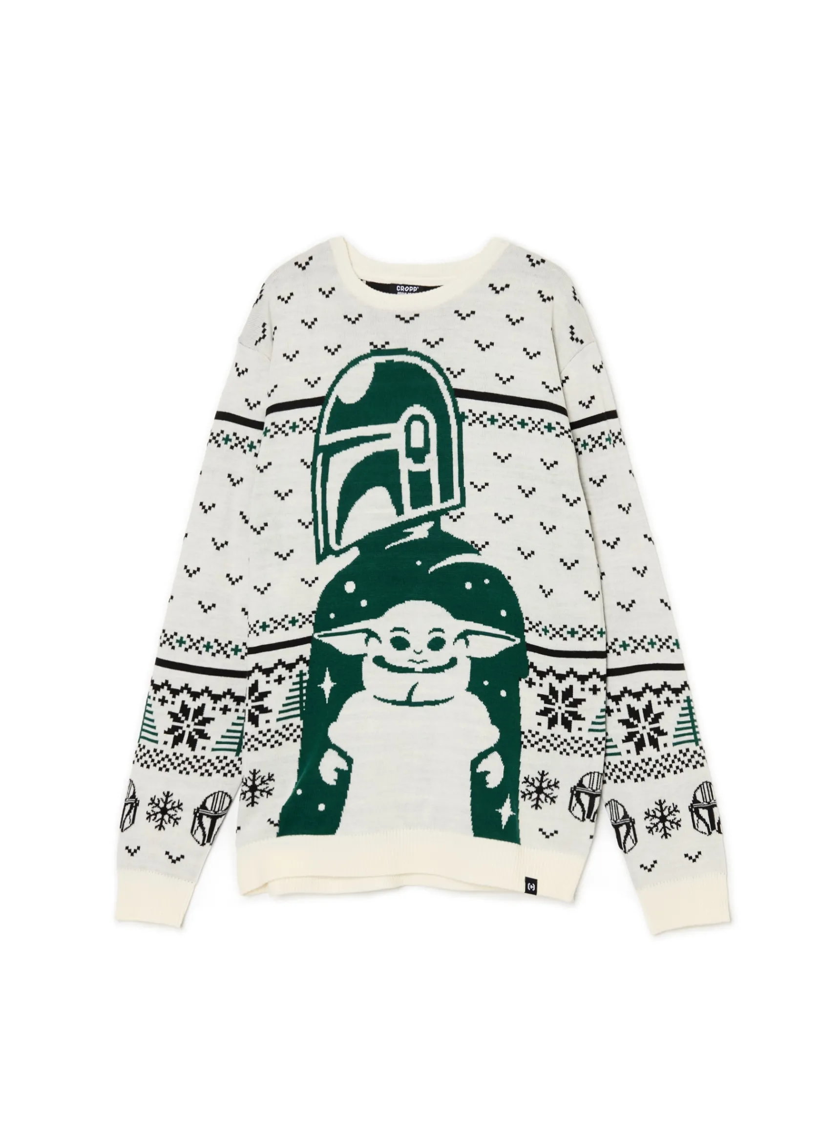 Sale Cropp Świąteczny sweter The Mandalorian kremowy