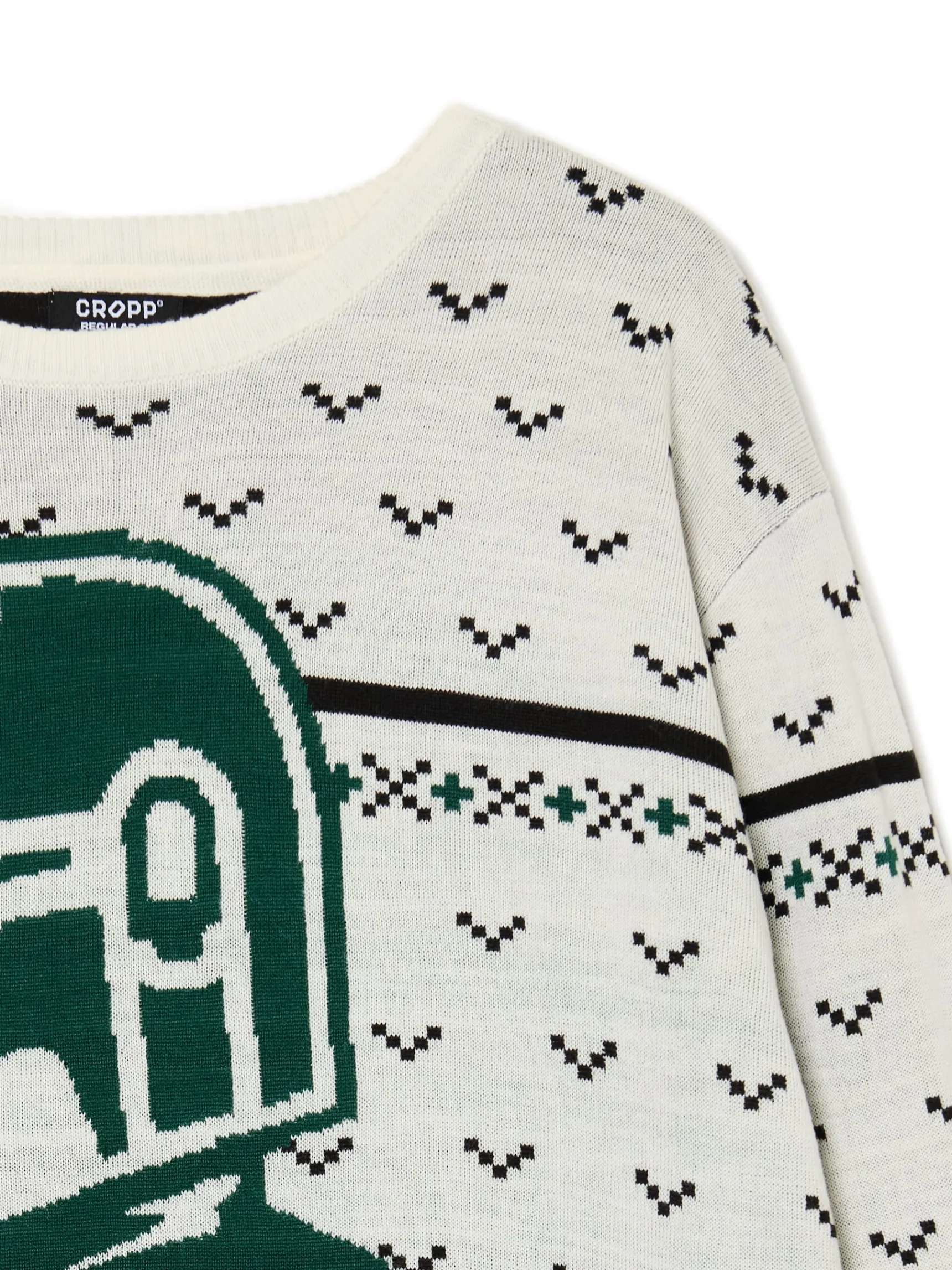 Sale Cropp Świąteczny sweter The Mandalorian kremowy