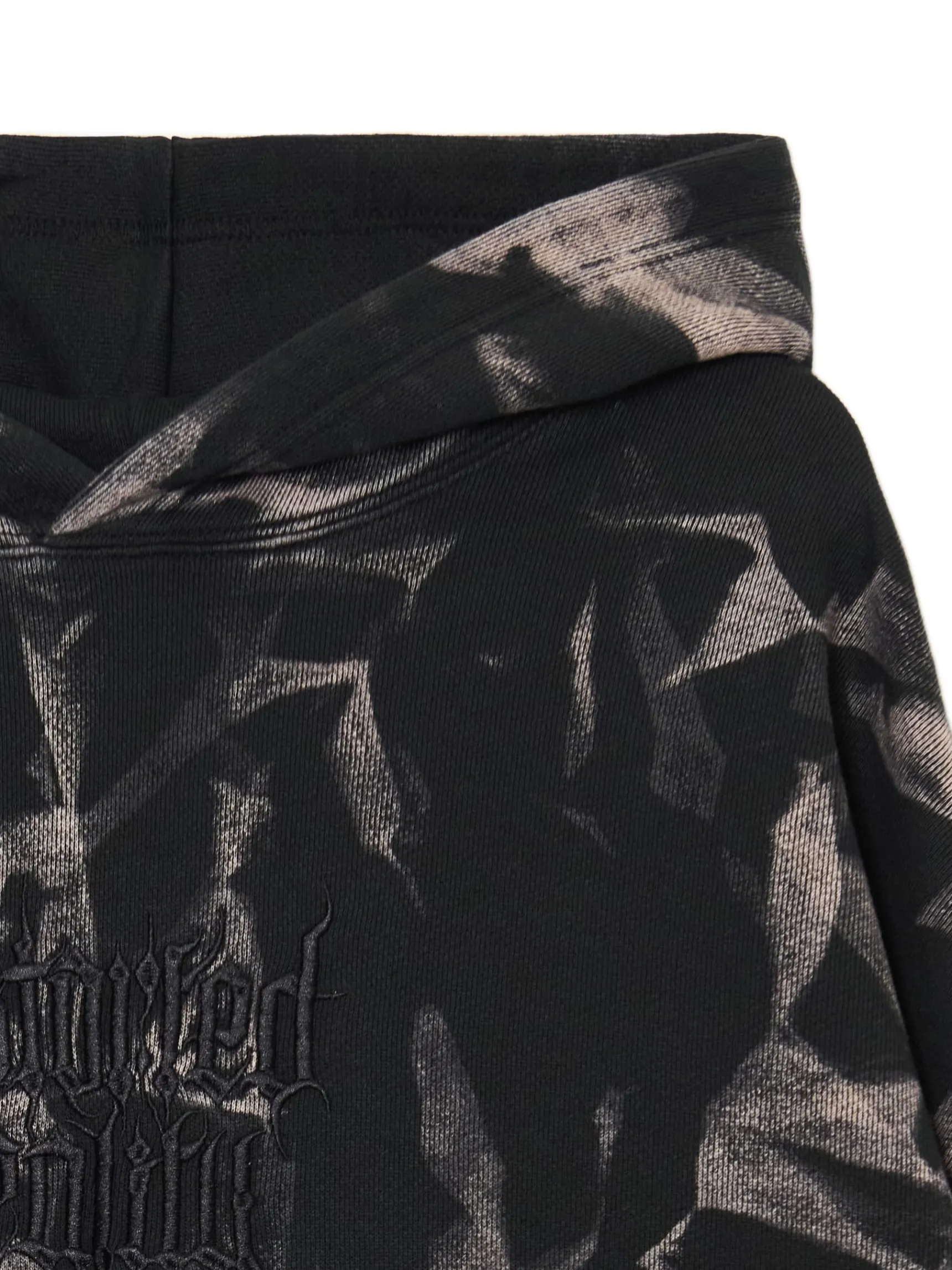Clearance Cropp Wzorzysta bluza z kapturem z naszywką szary