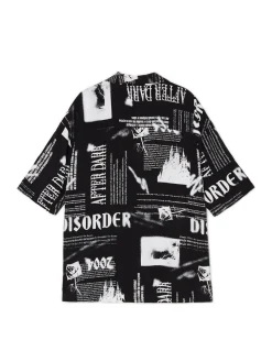 Clearance Cropp Wzorzysta koszula z kołnierzykiem czarny