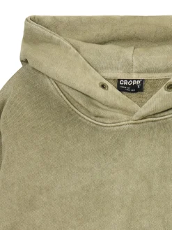 Outlet Cropp Zielona bluza loose z kapturem zielony