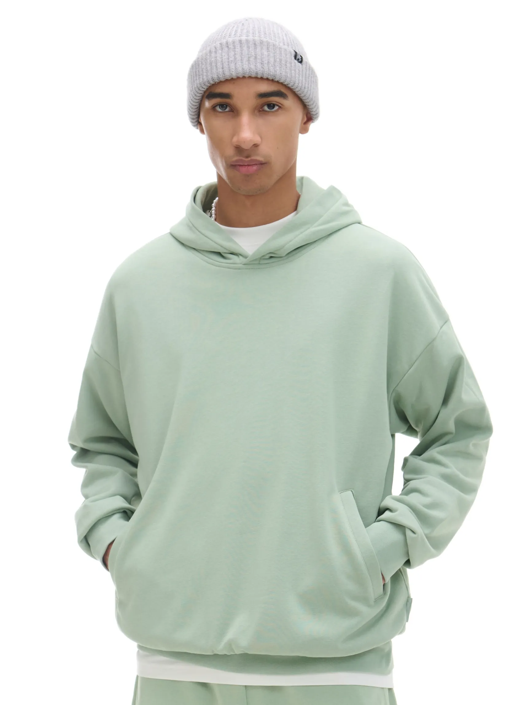 Hot Cropp Zielona bluza z kapturem zielony