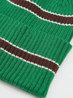 Online Cropp Zielona czapka beanie w paski zielony