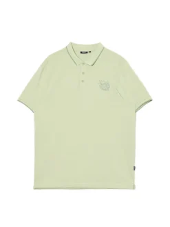 Sale Cropp Zielona koszulka polo z haftem zielony